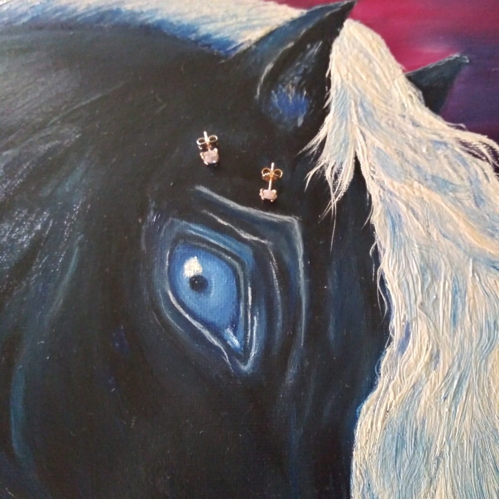 natural rose cut diamond slice earrings 14k gold